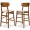 Best Choice Products 2-Piece Farmhouse Counter Height Bar Stool Set w/ Cushioned Seat, Wooden Backrest
